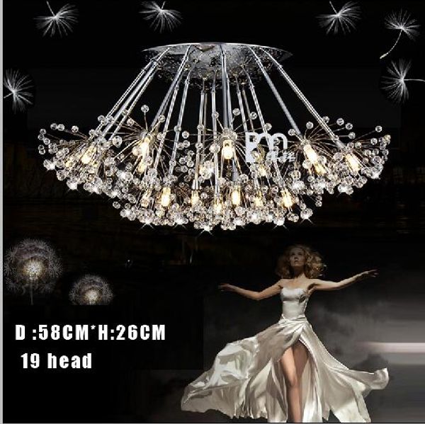 

творческий одуванчик светодиодные хрустальные люстры 1 6 12 13 15 17 19 30 светодиодов головы droplight современный минималистский k9 хруста