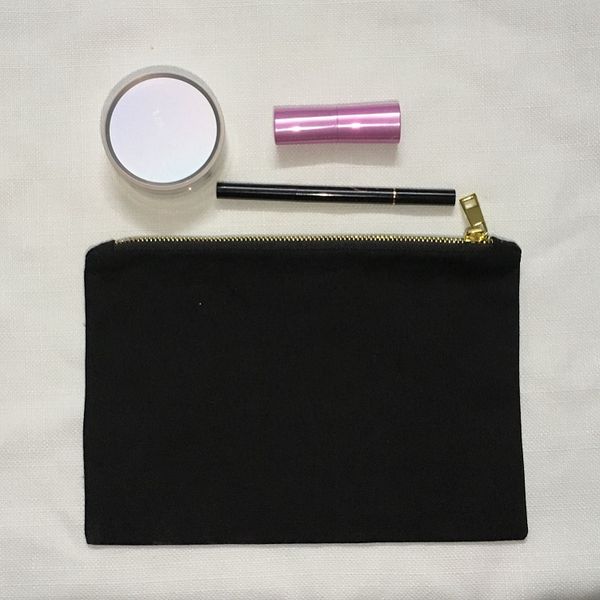 

12 bag black canvas oz bag blank cotton case party bride makeup gift purse name cosmetic zipper blanks toiletry personalized gold c dexvm, Red;black