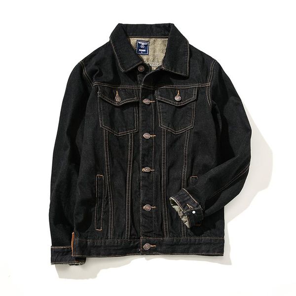 

Men Denim Jacket Casual Slim Jean Jacket Male Outerwear Coats Fashion Sping Black Jacket Masculino Patchwork 7XL