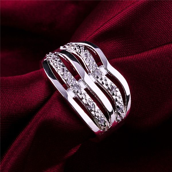

925 silver rings inlaid stone corrugated ring gssr413 factory direct sale brand new fashion sterling silver finger ring