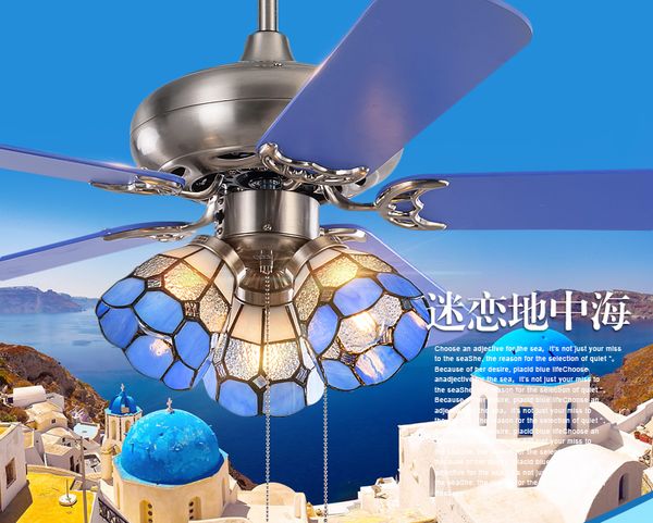 2019 Mediterranean Home Ceiling Chandelier Fan Lamp Living Room