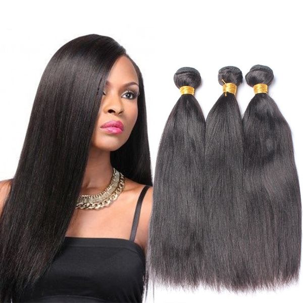8a Unprocessed Brazilian Virgin Yaki Straight Human Hair Weaving