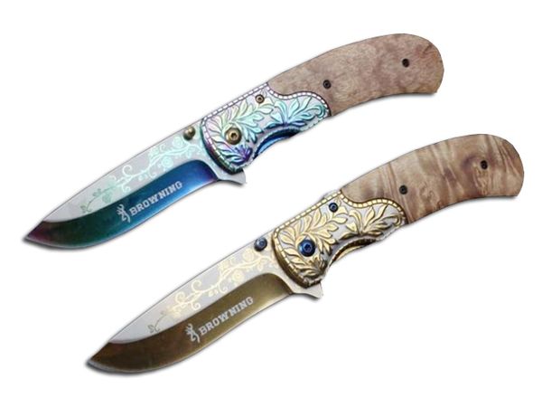 

Hunting Knife 2 Style Browning Pretty Pattern EDC Pocket Folding Knife Fast-Open 5Cr13 58HRC Blade Survival Camping Knife F739L