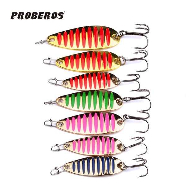 

spoon fishing lures 4 color 3.5g 5g 7.5g metal lure 8# 10# high carbon hook jigs spinnerbait