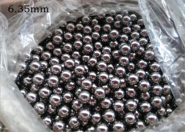 1 kg / lote de alta precisão G10 Dia 6.35mm esferas de aço cromado Estilingue Munição 6.35mm bola rolamento 1/4 