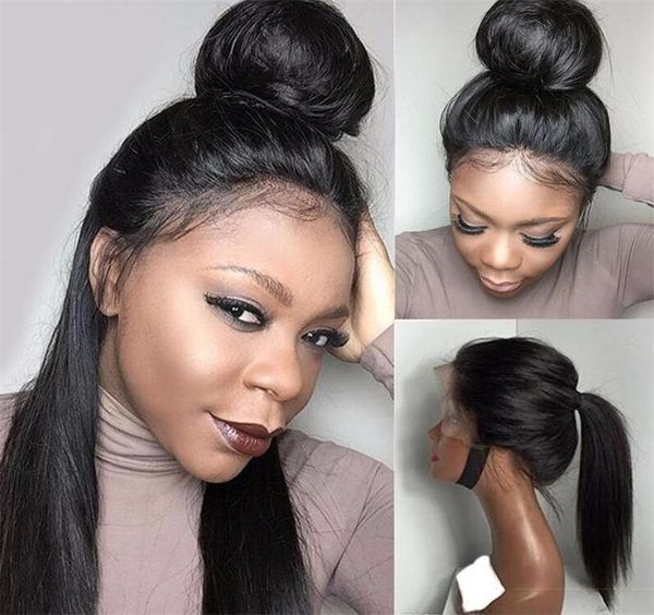 Hot Product Light Yaki Wavy Human Hair Wig Full Lace Front Wig