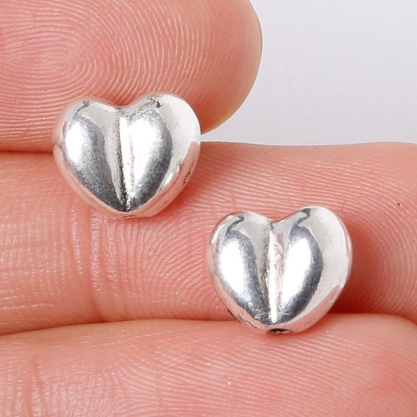 

new 7pcs 8x10mm zinc alloy antique silver smooth surface loving heart diy charms pendants jewelry making diy, Bronze;silver