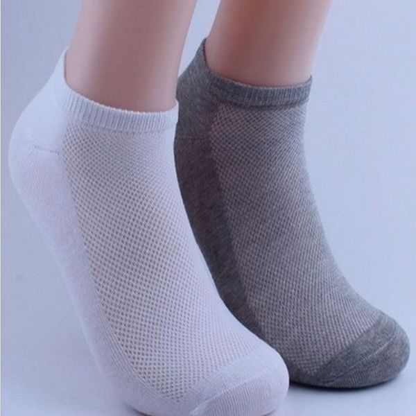

men's ankle socks soccer summer mesh breathable thin boat socks for male solid white black gray colors 3d men sport socks 15 pair
