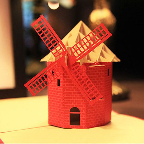 

голландский ветряная мельница 3d всплывающее подарок поздравительные открытки ручной работы бумаги творческий с днем рождения рождественские