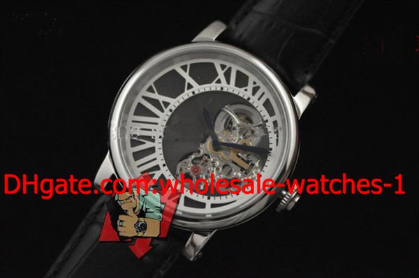 

оптовая продажа-роскошные нержавеющей ronde мужские часы автоматические механические черные наручные часы мужские часы, Slivery;brown