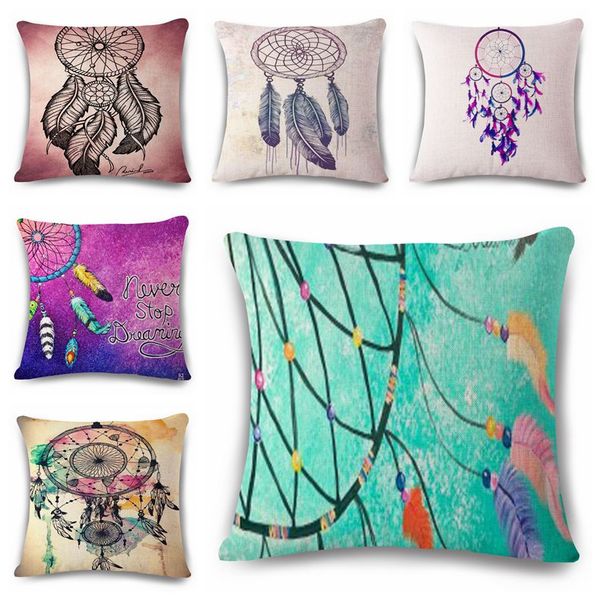 Bohemian Throw Pillow Case Trendy Dream Catcher Cushion Cover