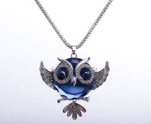 

Newest Fashion Women Long Owl Pendant Gold/Silver Plated Glass/Crystal Necklaces Pendants for Women Casual/Sporty Party Collares