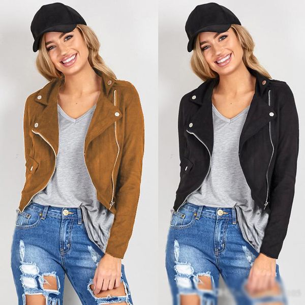 Hip Hop Style Womens Leather Jackets Spring Fall Motor Biker Jacket Hip Hop Style Womens Leather Jackets Spring Fall Motor Biker Jacket Streetwear Black Brown Long