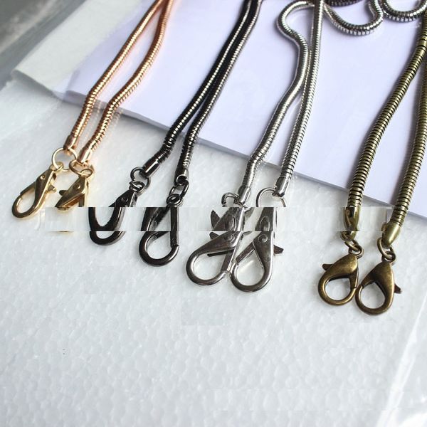 

diy 4.2mm 120cm fashion design alloy plated snake slung chains straps for messenger bag chrismas gift 4 colors for choices, Black