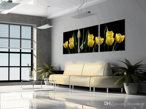 

modern tulipa gesneriana flower painting giclee print on canvas wall art home decoration set30384