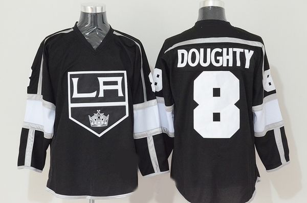 

фабрика outlet мужская новый 100% полиэстер лос-анджелес кингс 8 обратил doughty team цвет черный мужская мода лучшее качество хоккейные май, Black;red
