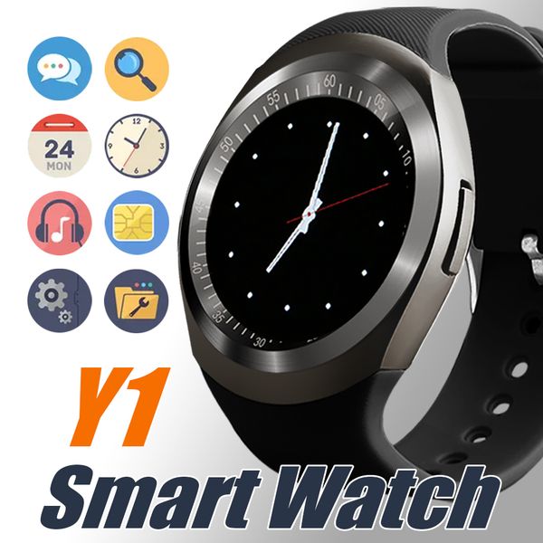 

y1 smart watch latest round touch screen round face smartwatch phone with sim card slot smart watches for ios android in retail package