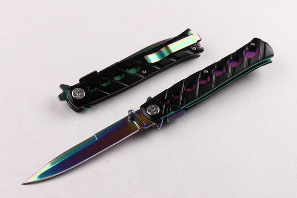 Coltello tascabile in acciaio freddo di alta qualità Coltello pieghevole a lama nera Coltelli da campeggio Coltelli a lama in titanio Coltelli pieghevoli tascabili EDC Made in China 387