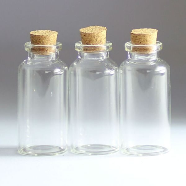 

wholesale- 5pcs 20ml 27*58mm 1.06*2.28 in small glass bottles vials jars with cork ser decorative corked tiny mini wising glass bottle