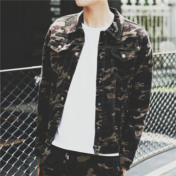 

wholesale- 2016 new fashion mens causal camouflage printing jacket,bomber jacket denim jacket mens plus size m-3xl, Black;brown
