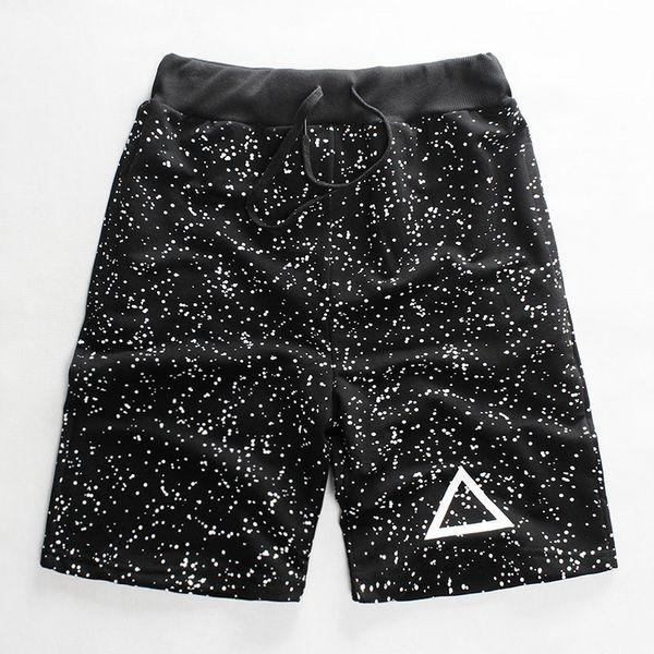 

wholesale-mens shorts 2016 summer new arrival galaxy triangle polka dot black casual shorts elastic waist hip hop streetwear clothing, White;black