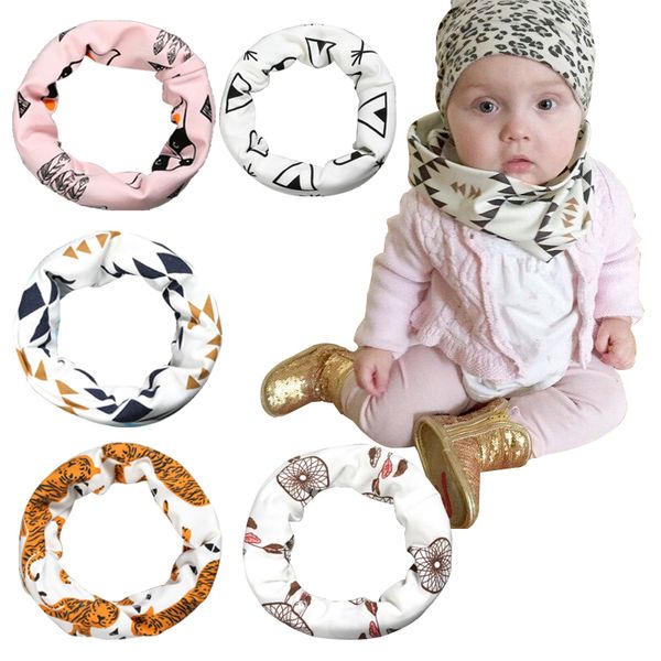 

prettybaby baby scarves 7 models ring fashion ring one circle 45cm cotton cartoon printed style ing, Red;brown
