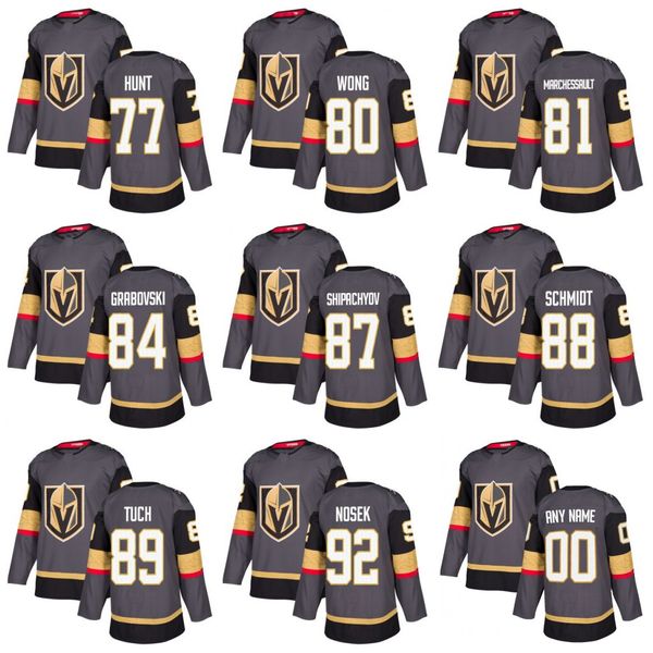 

77 Brad Hunt Vegas Golden Knights 88 Nate Schmidt Mikhail Grabovski Tomas Nosek 89 Alex Tuch 80 Tyler Wong 2018 Season Hockey Jerseys