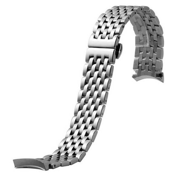 

JAWODER ремешок 20 мм нержавеющая сталь Полировка серебро / золото + серебро изогнутый