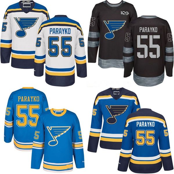 

2016 new 55 colton parayko jersey mens st. louis blues hockey jersey black whtie blue authentic 100% stitched sport jerseys, Black;red