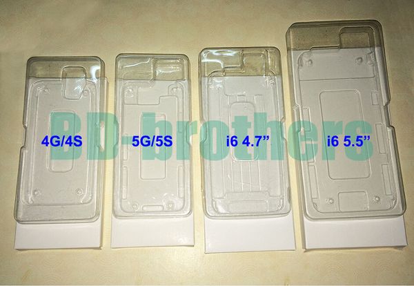 Caixa de papel Wihte para iPhone 4 5 6 4.7 5.5 LCD tela Pacote embalagem com PVC transparente bolha Bandejas Salver 1000sets / lot