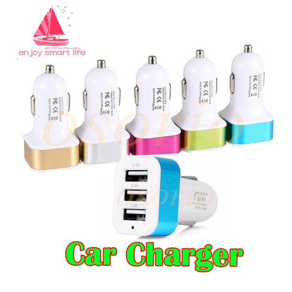 3 Usb Ports Car Charger Mini Traver Adapter Universal Car Plug