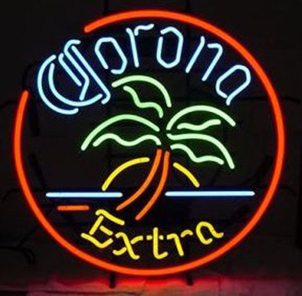 

Corona extra circle palm tree neon ign handcrafted real gla tube cu tom bar d ico ktv tore hop di play adverti ement neon ign 24 quot