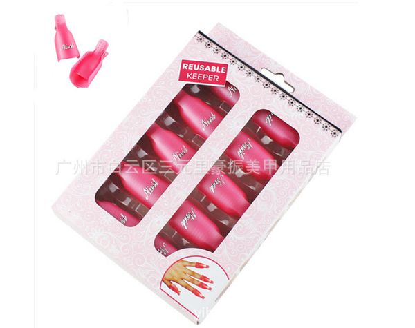

wholesale-50pc plastic nail art soak off cap clip uv gel polish remover wrap tool ship, Silver