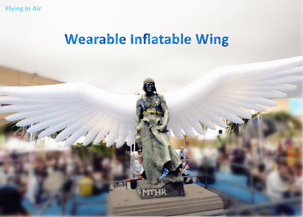 Asas wearable personalizáveis ​​2m Wing inflável do anjo branco para a fase e partido