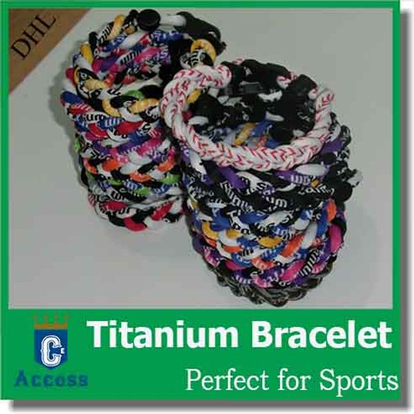 

germanium titanium silicone energy sports braided bracelets, Silver