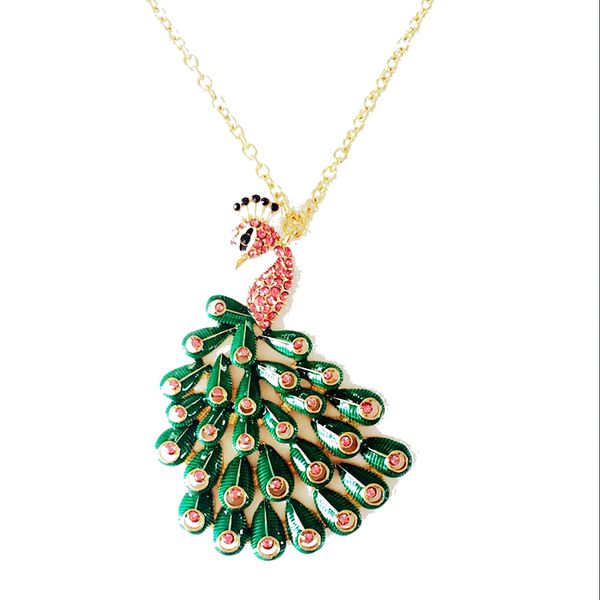 

peacock pendant necklace, rose stone necklace, pendant necklace, fashion trendy new necklace, Silver