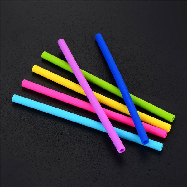 

new food grade straight silicone drinking straw colorful silicone straw with straw brush environmental protection silicone tube ia728