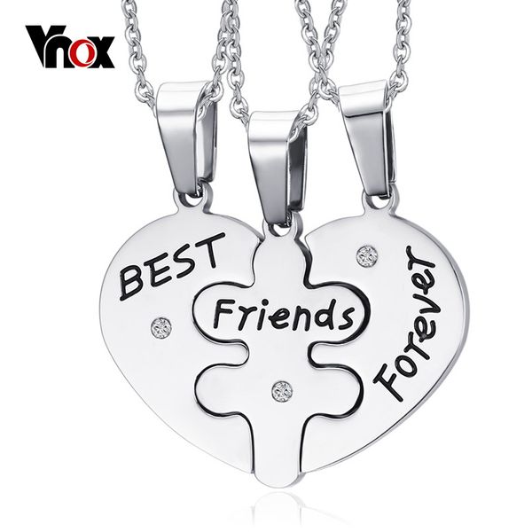 

new friend forever necklaces pendants silver plated stainless steel pendants 3 pieces one set for friend gift