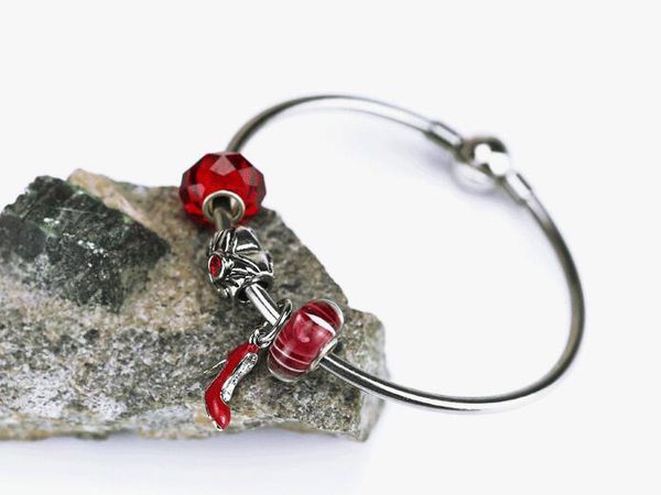 

high heels crystal beaded bracelets bracelet fit european diy charms beads 2016 october style in stock, Golden;silver