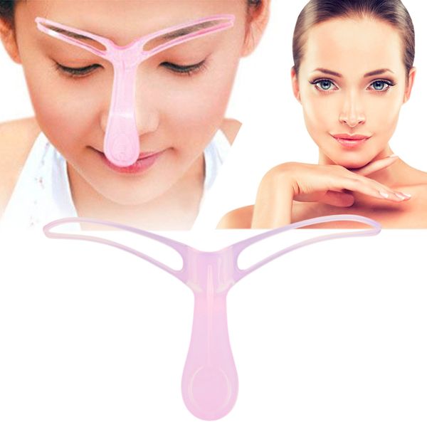 Wholesale-New Eyebrow Grooming Stencil Kit Template  Shaping Shaper DIY Tool