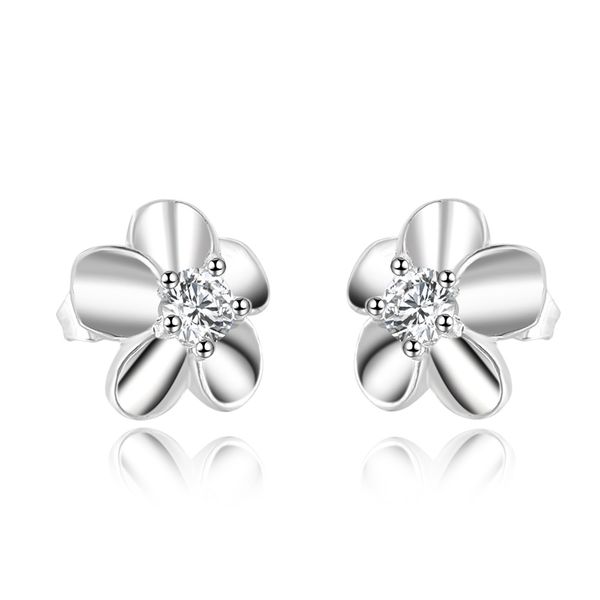 

стерлингового серебра 925 cz цветок пирсинг серьги стержня для женщин, Golden;silver