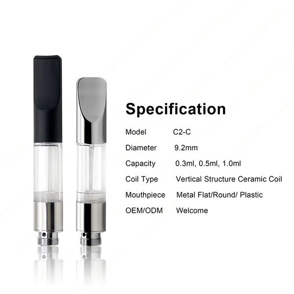 

Vertcal Structure Ceramic Coil G2 Cartridge 0.5ml 0.8ml Clear Tube vaprozier ce3 oil tank cartridge