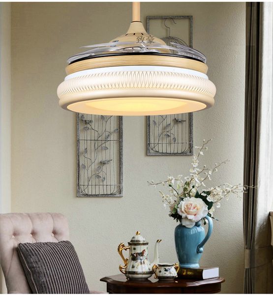 

frequency remote control fan light pendant chandelier fan light mute 42inch led living room bedroom fan light pendant chandelier