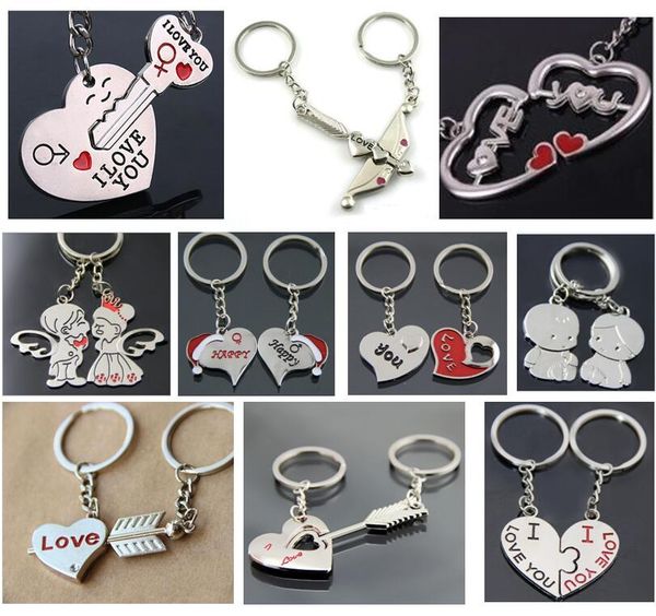 

new couple key rings key chain promotion advertisement wedding gift happy christmas cap love baby angel princess chobe arrow through heart, Slivery;golden