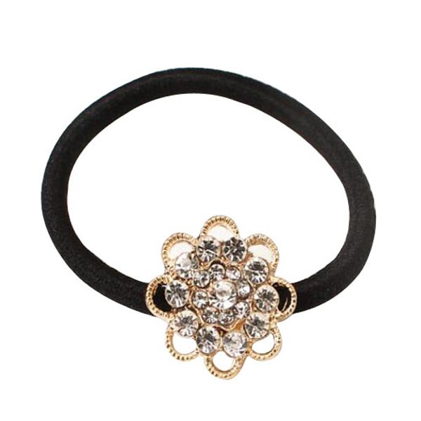 

lovely rhinestone plum flower hair elastic rubber band hair rope ing, Pink