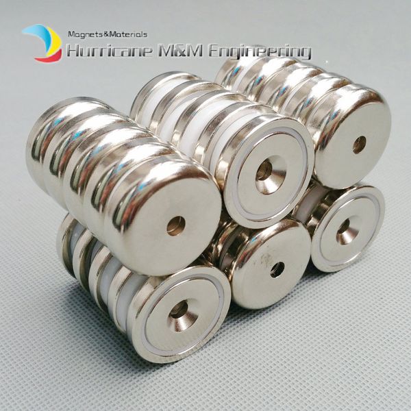 

200 pcs mounting magnet diameter 32mm clamping pot magnet with countersunk crew hole strong neodymium permanent holding magnet