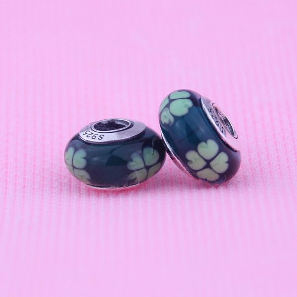 925 prata esterlina pérolas soltas autênticos verdes DIY Tópico contas de vidro murano encantos fit para Pandora pulseiras colares atacado 1pc / lot