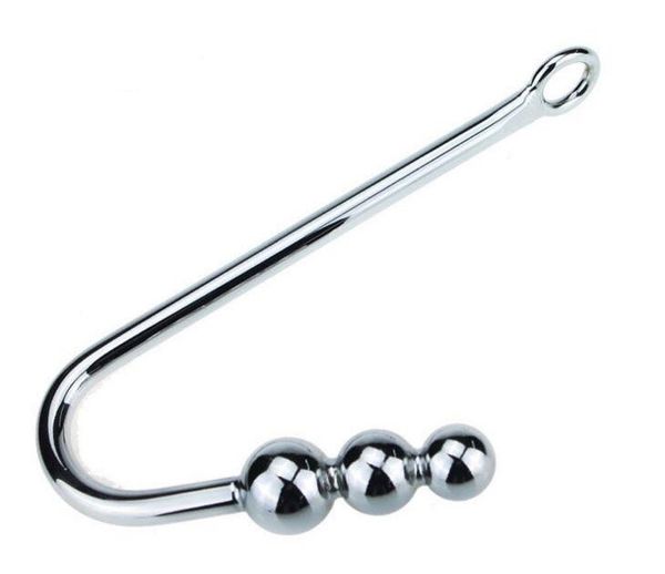 Aço Inoxidável Anal Hooks Metal Butt Butt Sex Toys para Casal Corda Gancho com 3 bolas de estimulação de ânus