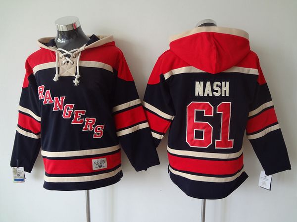 

old time hockey jerseys new york rangers #61 rick nash blue , dark blue hoodie pullover sports sweatshirts winter jacket, Black;red