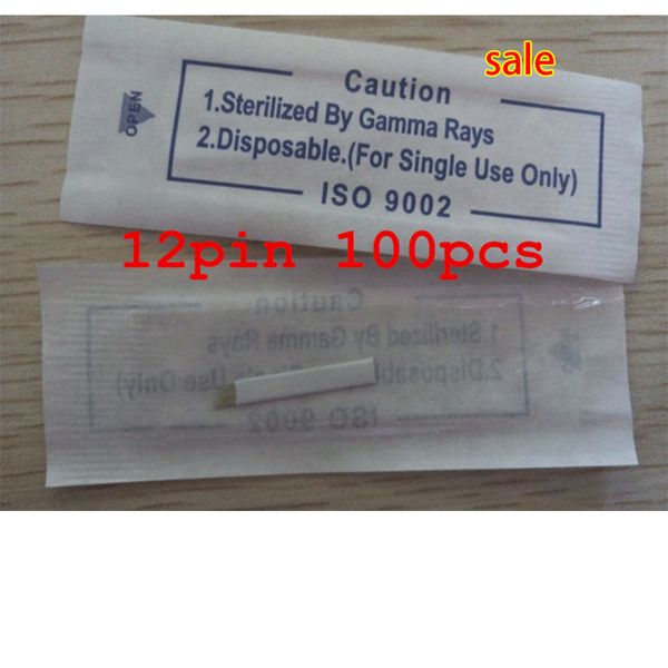 

eyebrow permanent makeup 12 pin 100 pcs/lot semi permanent make up microblading blade/ manual tattoo pen needles manual needles